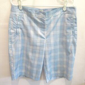 Izod XFG Cool FX blue paid mid rise Bermuda golf shorts *Sz 12*